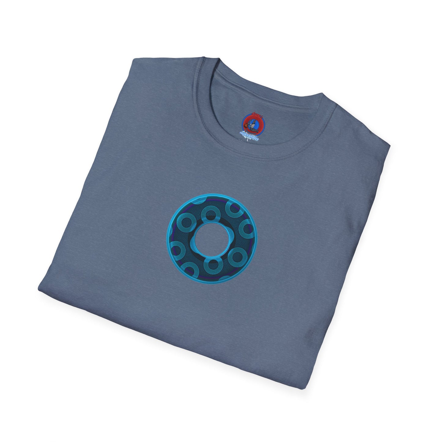Plain Donuts/Unisex Soft-Style - "Plain Rustic Paradoxical Donuts" - light blue/dark blue donuts