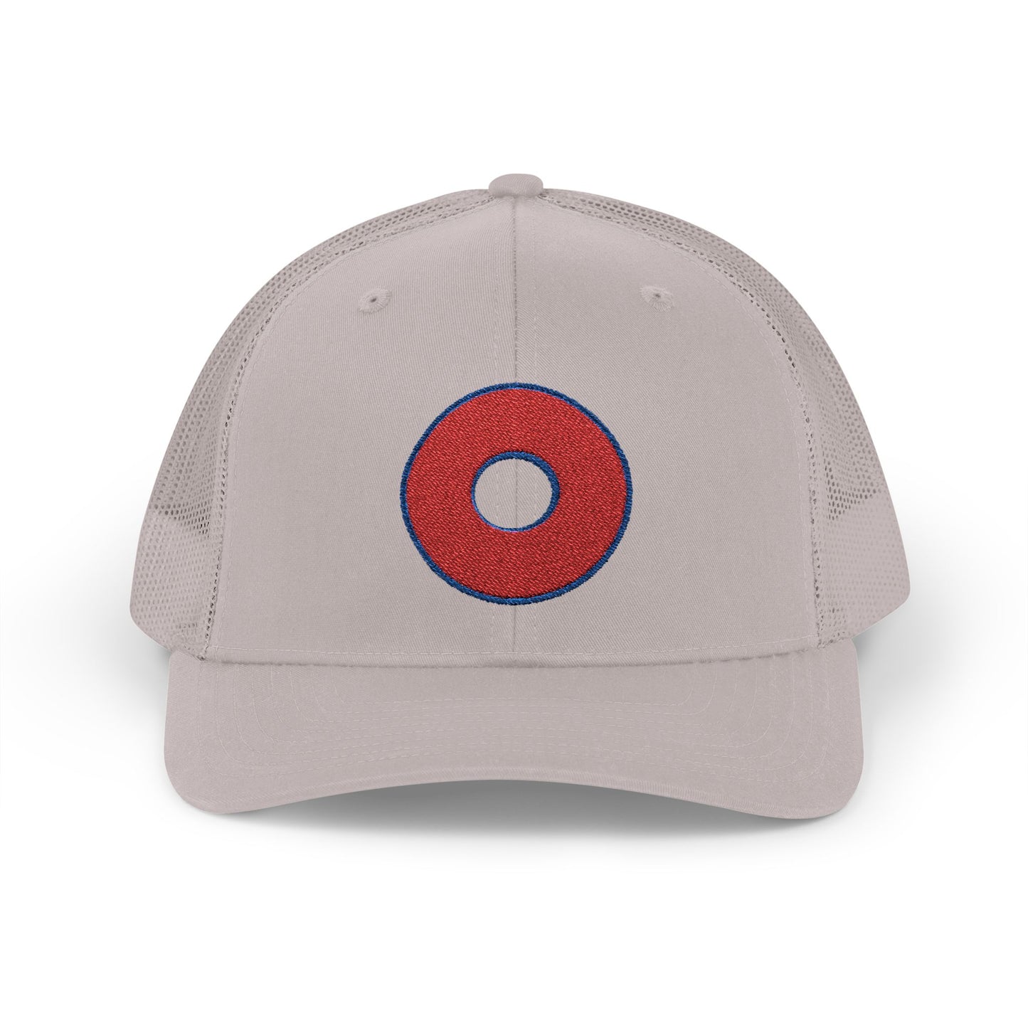 Lumpy Donut Trucker Hat - Red Embroidered Donut