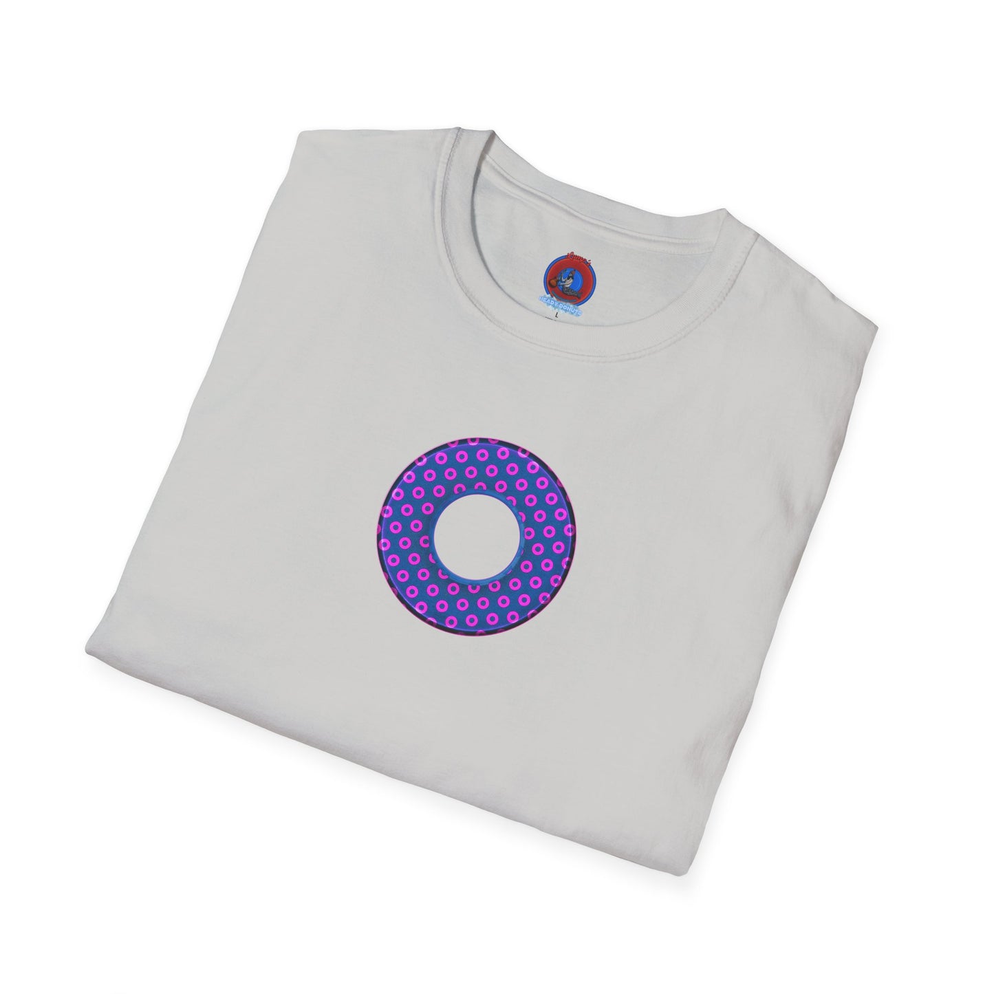 Plain Donuts/Unisex Soft-Style - "Plain Electric Paradoxical Donuts" - pink/dark blue donuts