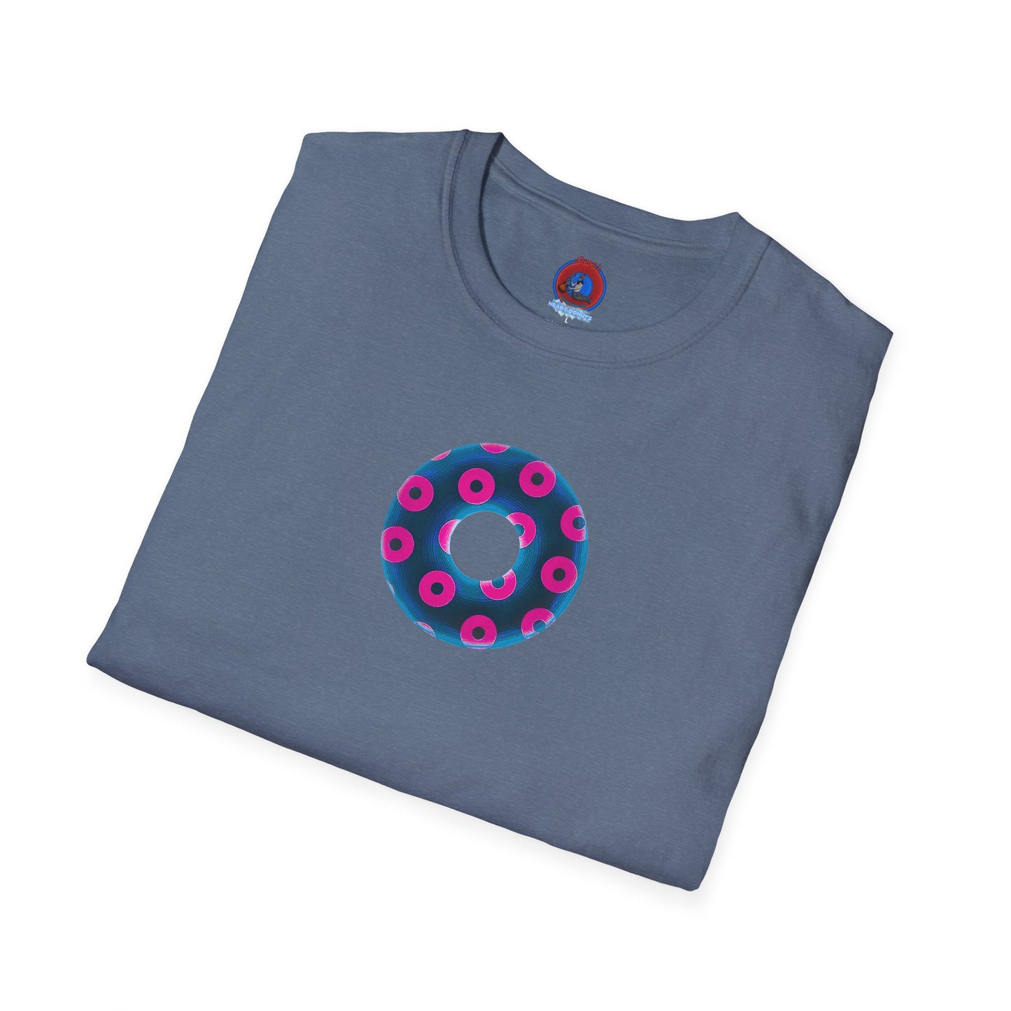 Plain Donuts/Unisex Soft-Style - "Plain Blimpy Paradoxical Donuts" - royal blue/vivid magenta donuts