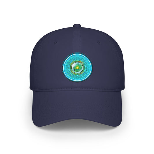 Lumpy Donut Baseball Cap - "Donut of Life Patch" - vivid turquoise tube donut w/ - variant 1