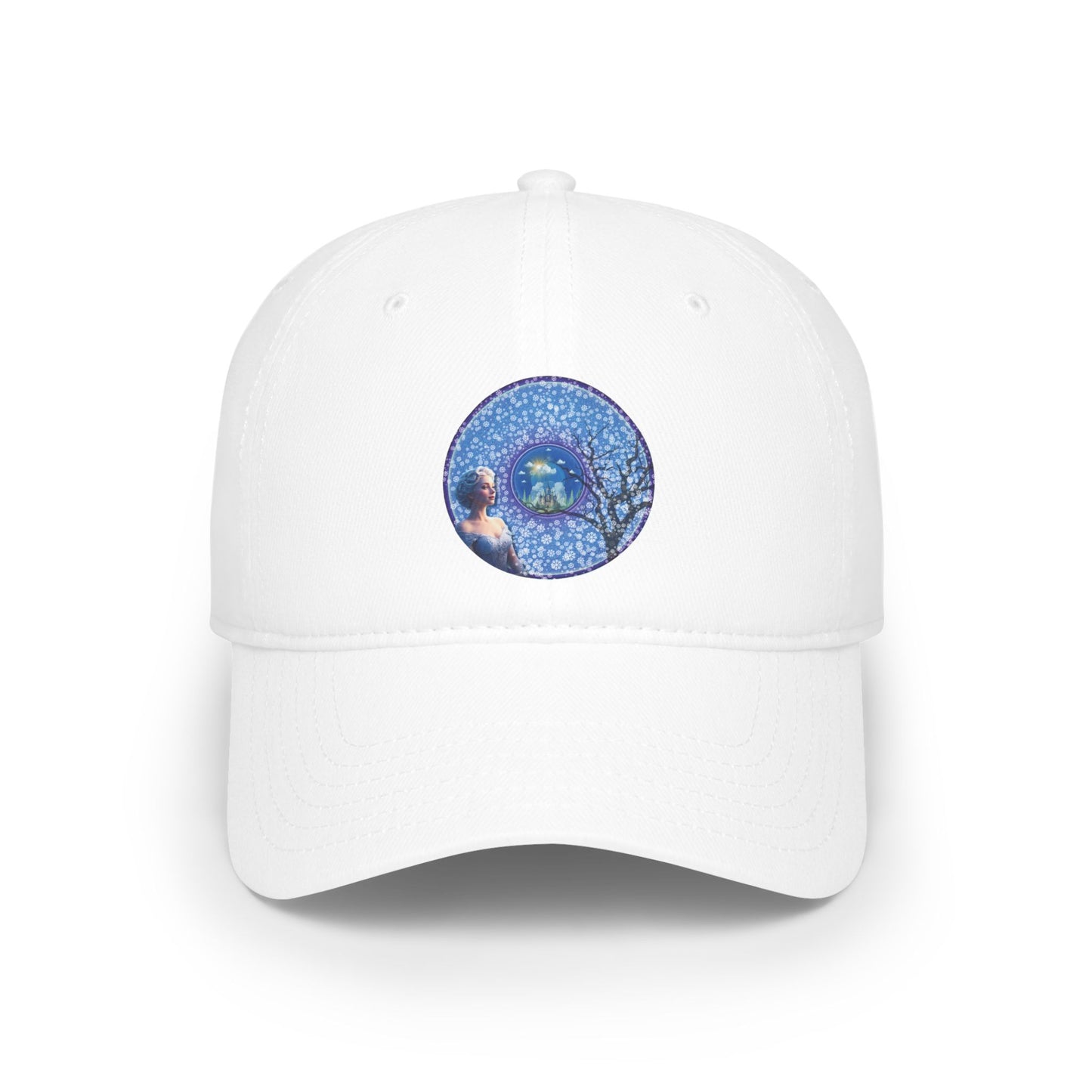 Lumpy Donut Baseball Cap - "The Donut Cap Locked in Glaciers" - vivid blue/purple donut w/
