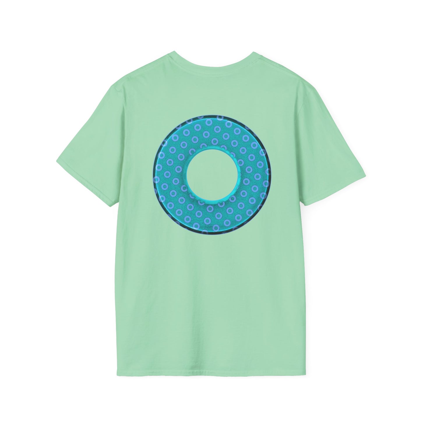 Plain Donuts/Unisex Soft-Style - "Plain Electric Paradoxical Donuts" - light teal/purple donuts