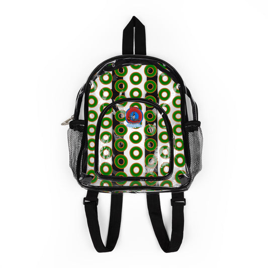 Lumpy Clear Pack/Concert Buddy - Plain Rustic Donut Print - green/orange