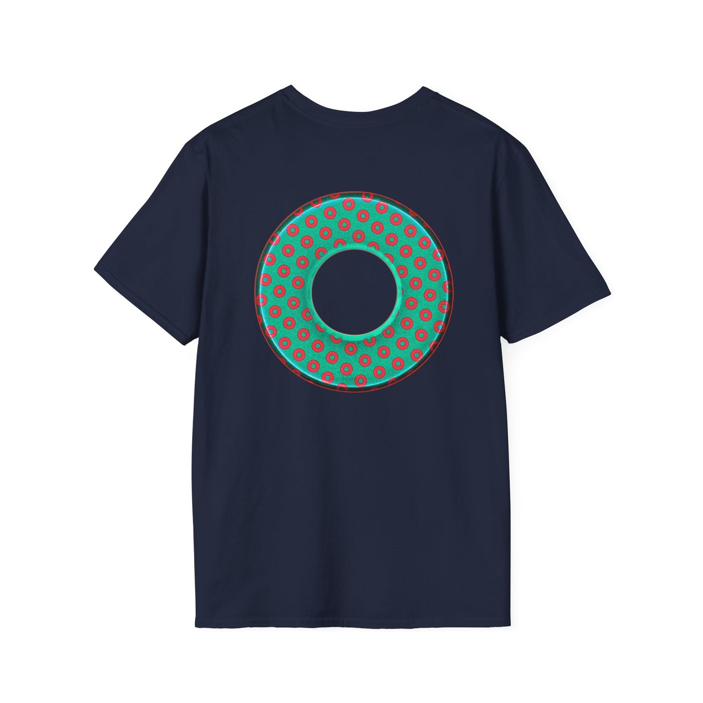 Plain Donuts/Unisex Soft-Style - "Plain Electric Paradoxical Donuts" - light green/red donuts