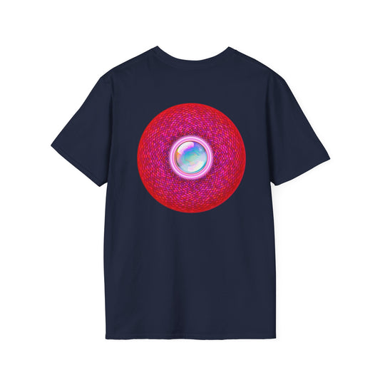 Classic Donut Tee - Unisex Soft-Style - "The Crystal Ballers Donut' - magenta pixilated donut