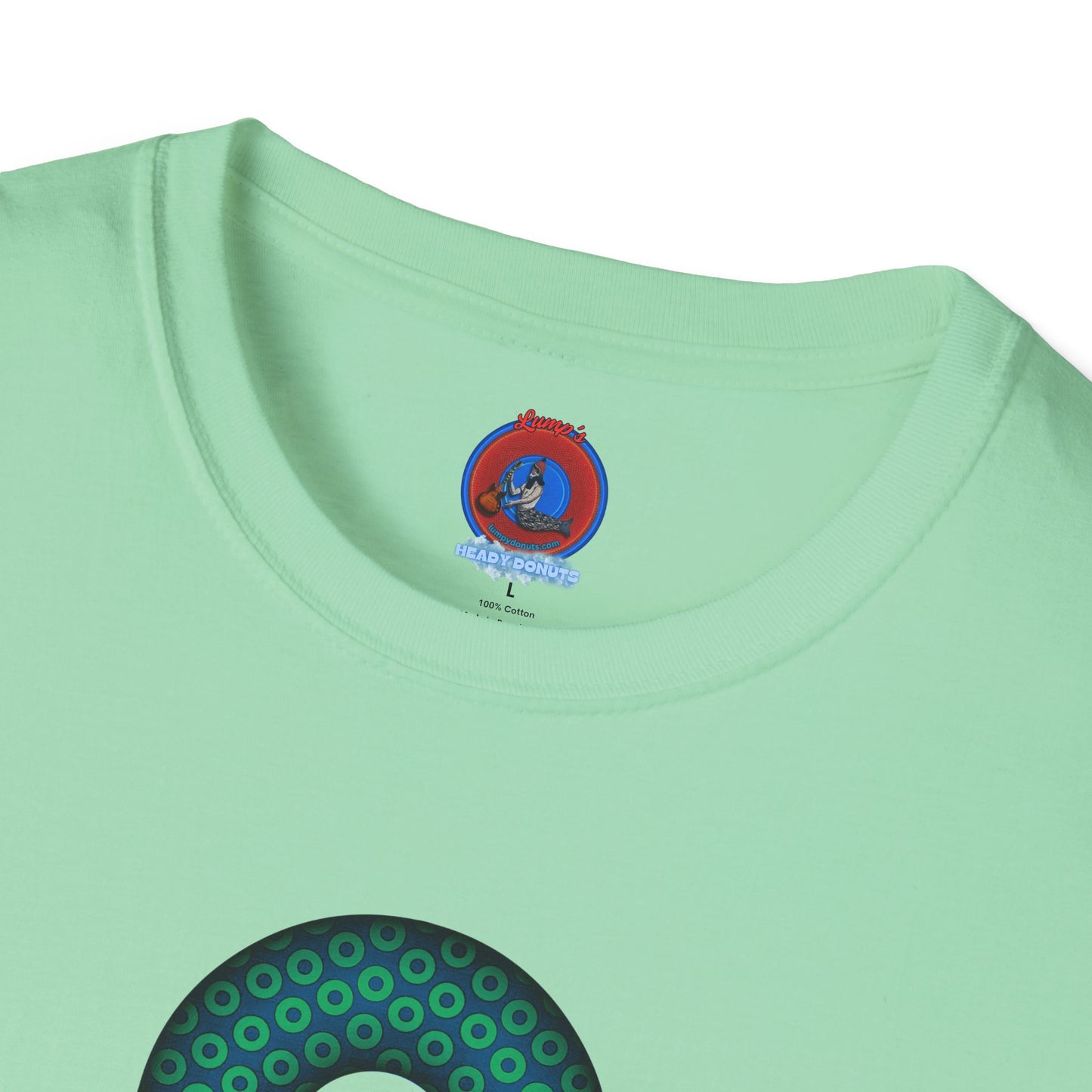 Plain Donuts/Unisex Soft-Style - "Plain Paradoxical Grided Donuts" - light green/midnight teal donuts