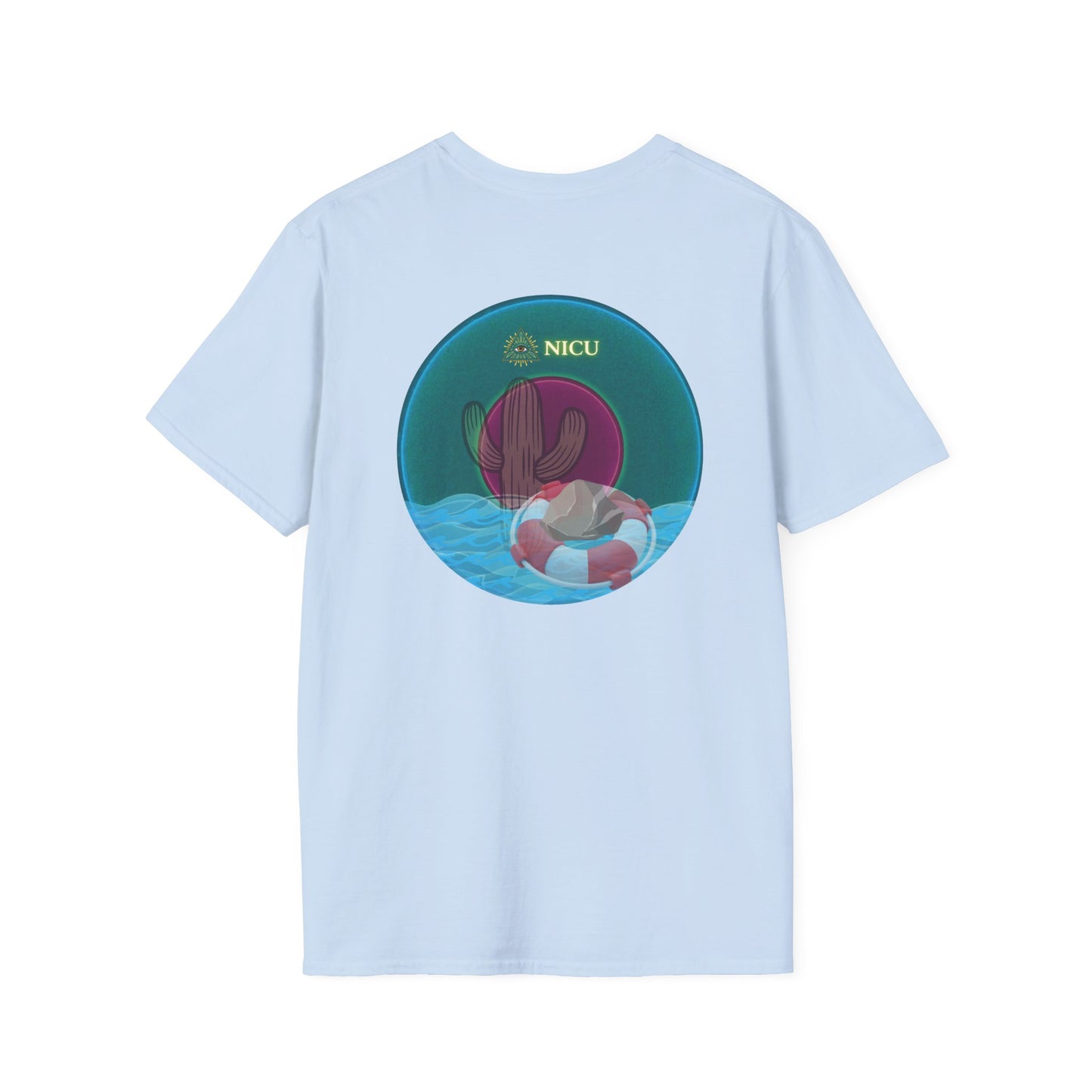 Classic Donut Tee - Unisex Soft-Style - "Masonic Donut of Rites" - series 1.0  - vivid dark teal donut