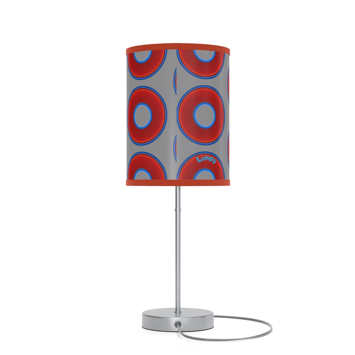 Lumpy Accent Lamps - red vivid donuts w/gray background