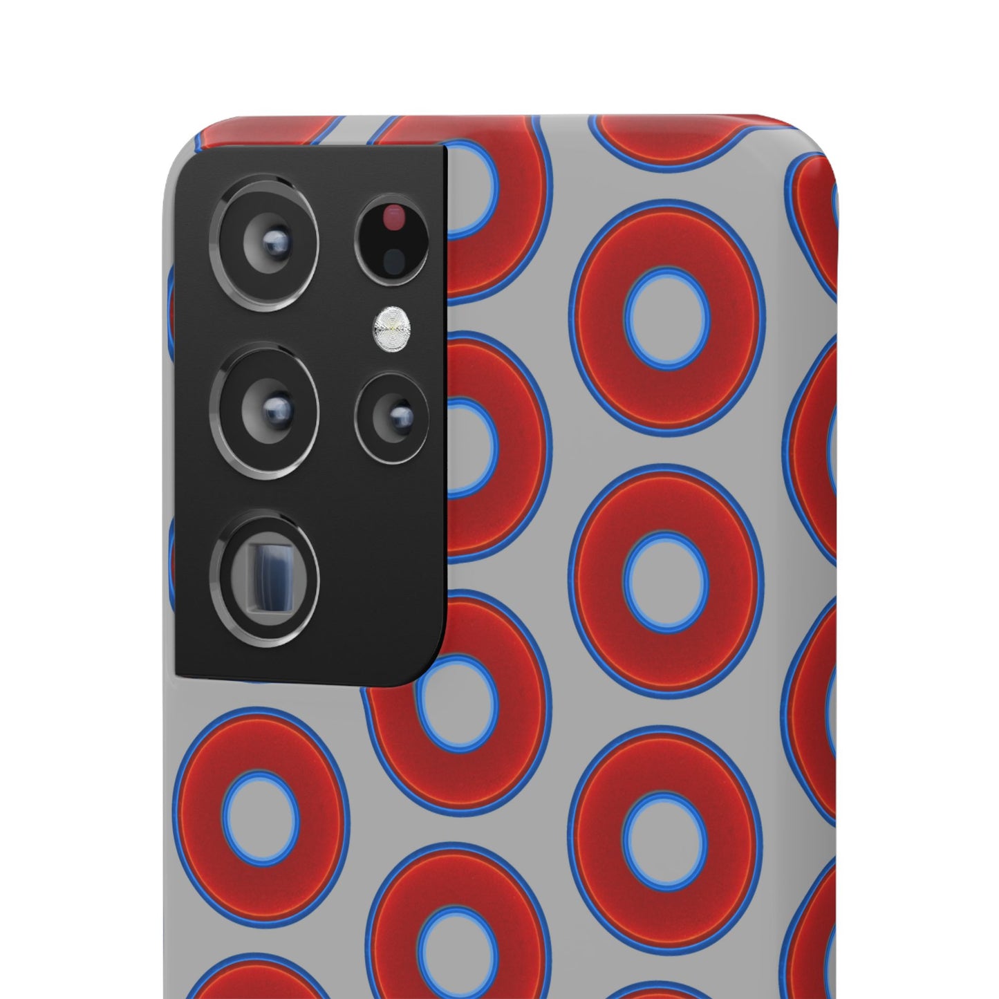 Lumpy Donut Snap Case - red vivid donut print w/light gray background