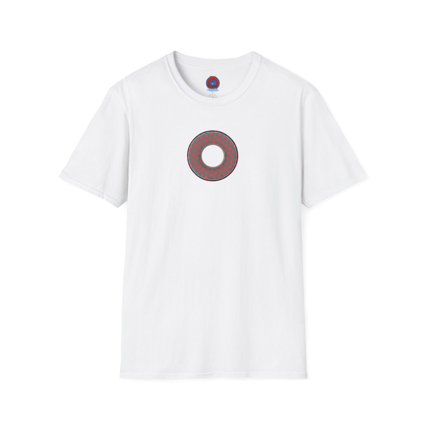 Plain Donuts/Unisex Soft-Style - "Plain Electric Paradoxical Donuts" - dark teal/red donuts