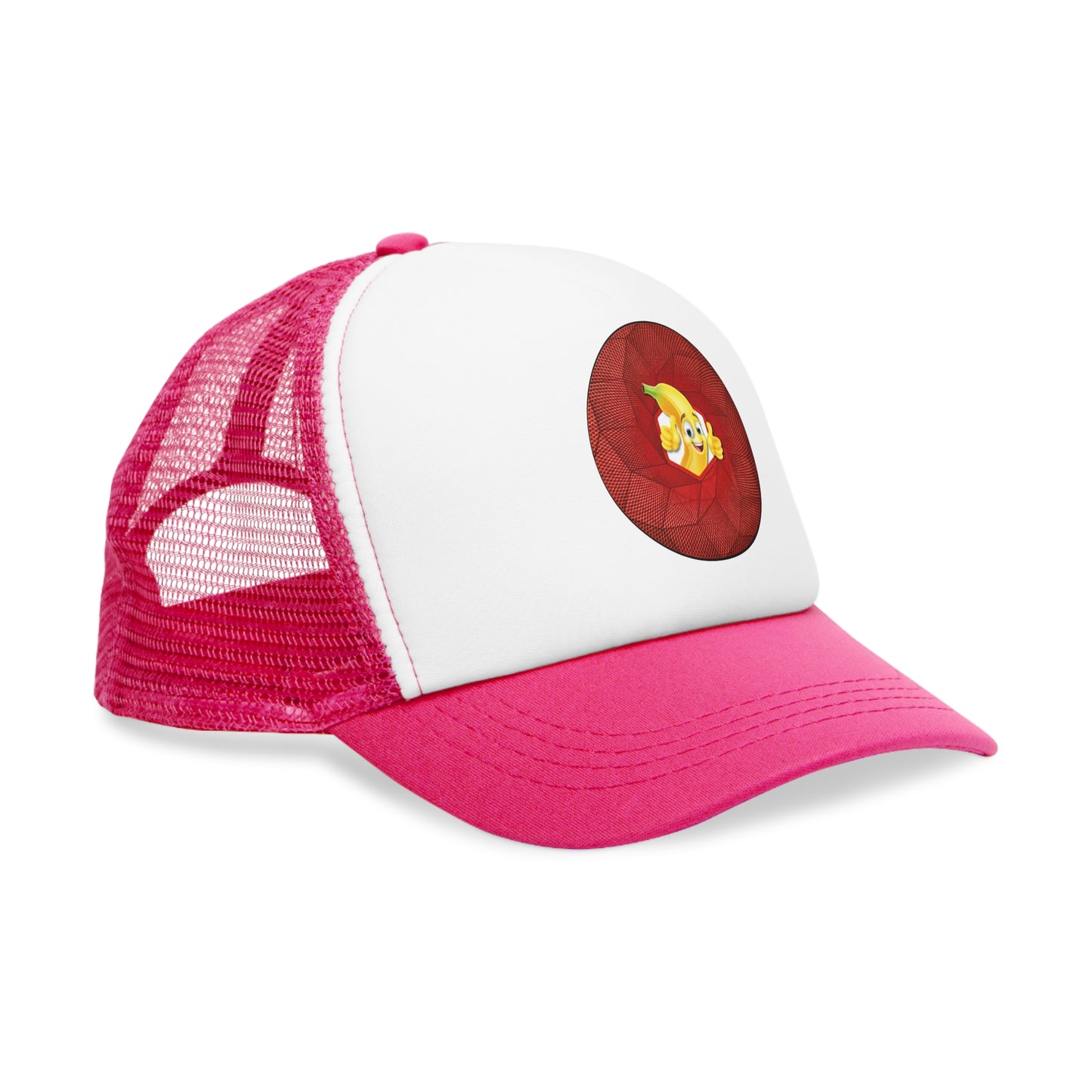 Lumpy Trucker Hat - "The Day that You Arrive" - variant 5 - red [cubed] donut
