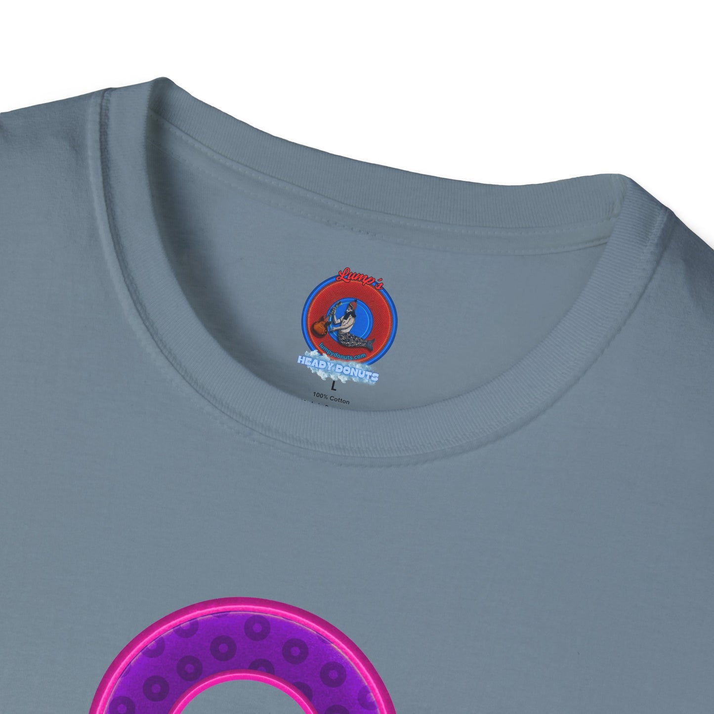 Plain Donuts/Unisex Soft-Style - "Plain Wide Mouthed Paradoxical Donuts" - dark purple/bright magenta donuts
