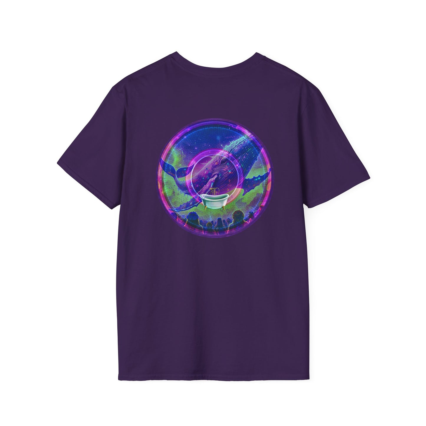 Classic Donut Tee - Unisex Soft-Style - "A Purple Humpback Whale of a Good Time" - variant 2 - purple picture donut
