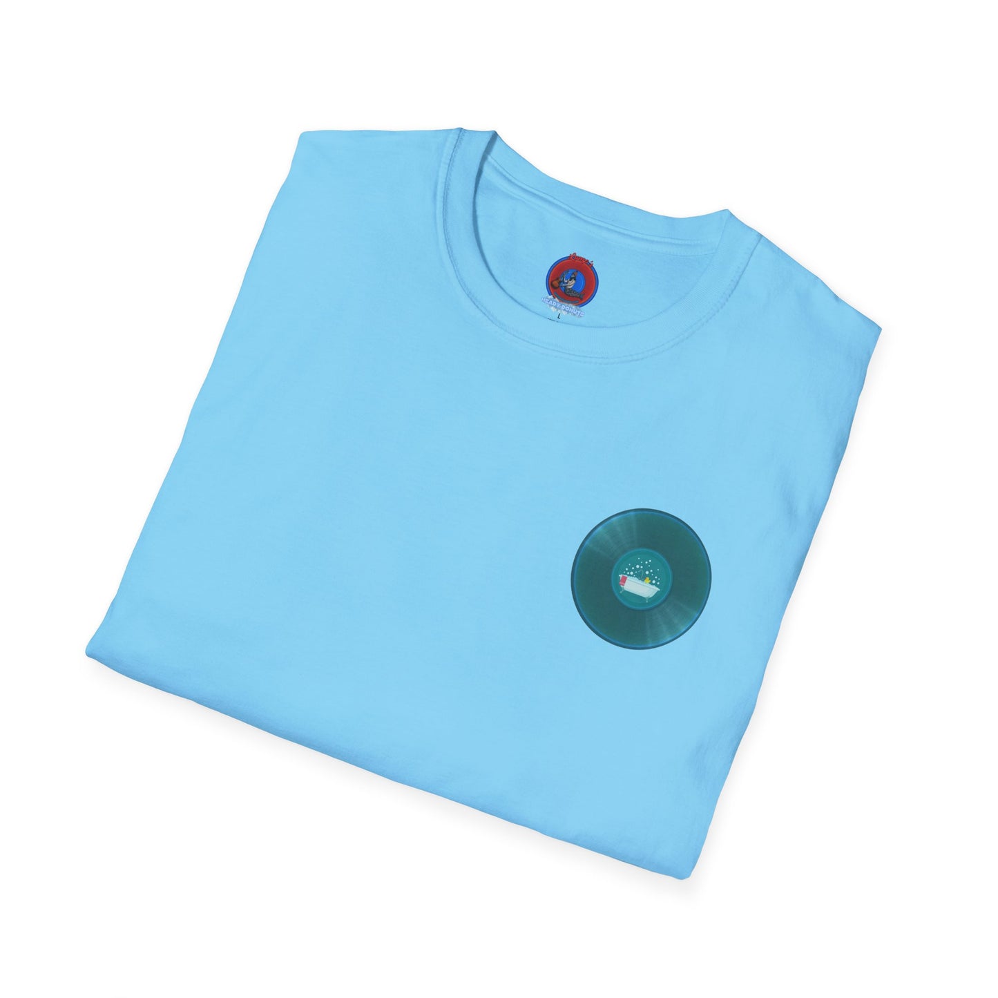 Classic Donut Tee - Unisex Soft-Style - "Bathtub Fun" - dark aquamarine donut
