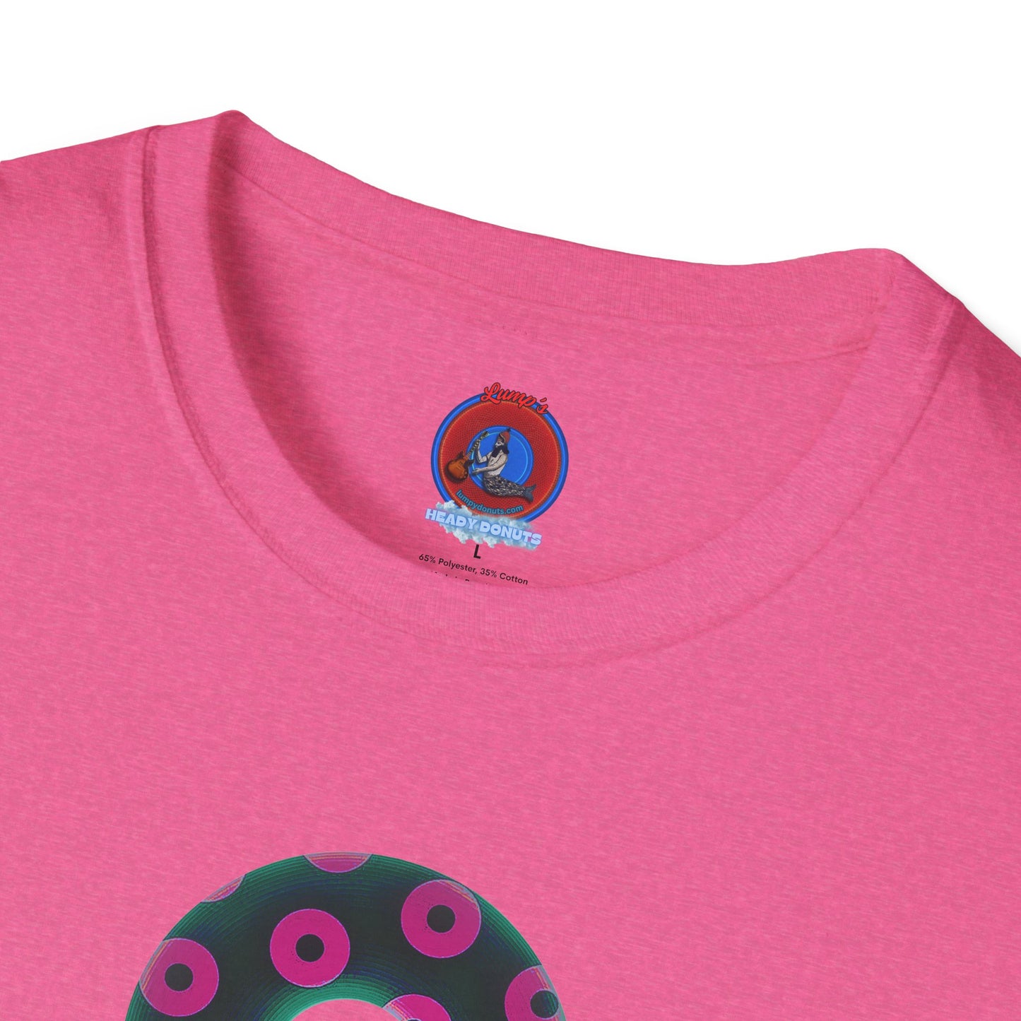 Plain Donuts/Unisex Soft-Style - "Plain Blimpy Paradoxical Donuts" - dark green/magenta donuts
