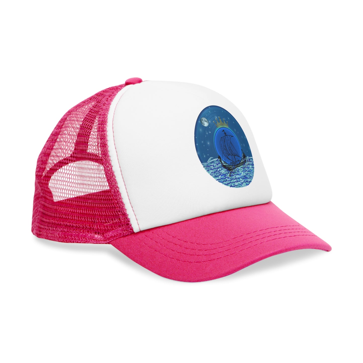 Lumpy Trucker Hat - "Stately Donut of the Prince" - blue
