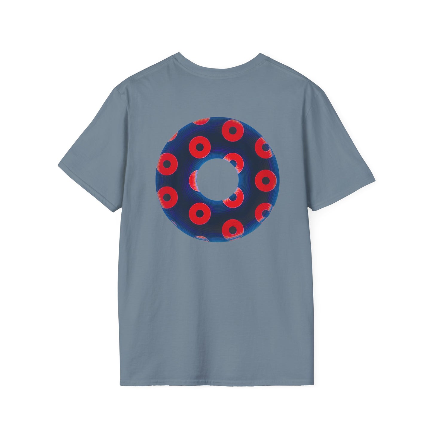 Plain Donuts/Unisex Soft-Style - "Plain Blimpy Paradoxical Donuts" - dark navy/bright red donuts