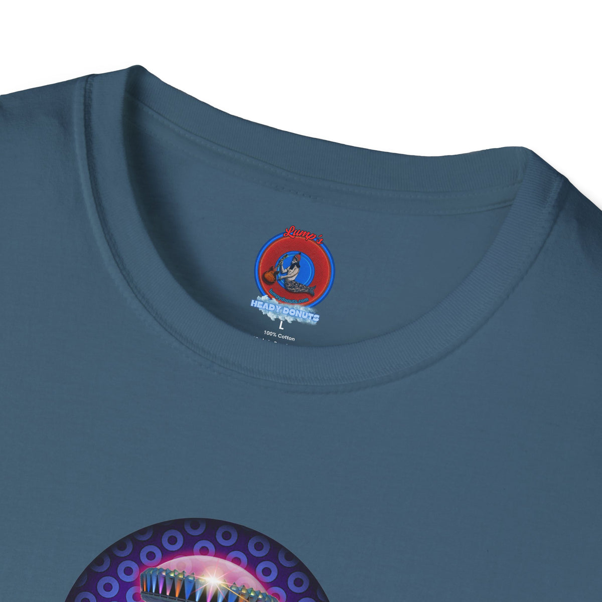 Classic Donut Tee - Unisex Soft-Style - "Donuts now Served on the Mothership" - series 1.0  - variant 5  - purple/violet paradoxical donut