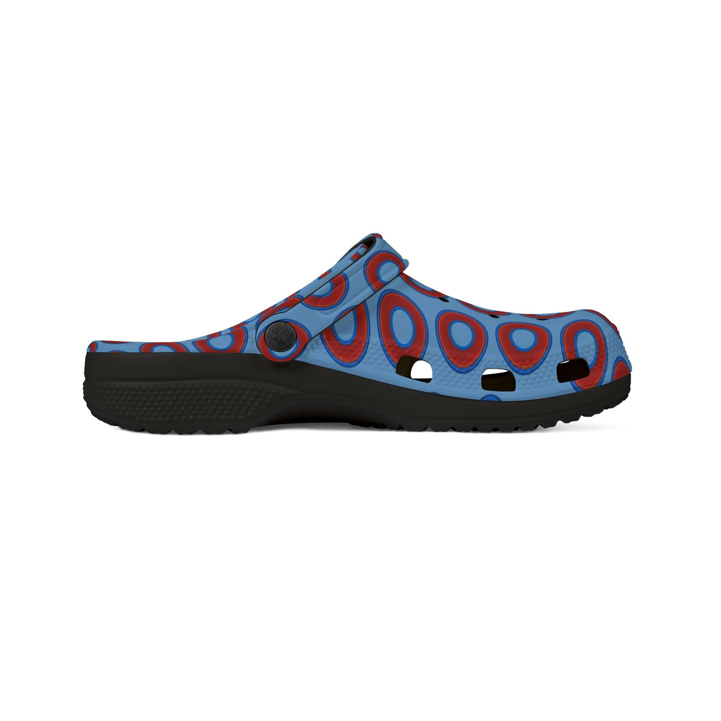 Spatchcocks - donut slip-on shoes - red rustic donuts w/light blue background [unisex]