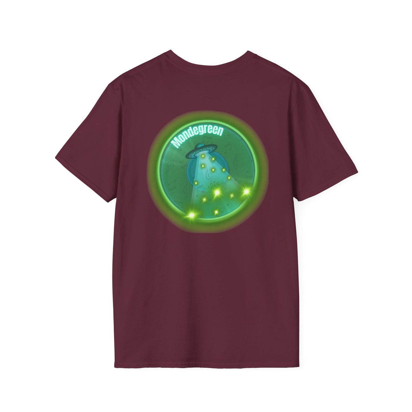 Classic Donut Tee - Unisex Soft-Style - "Close Encounters of the Delaware kind - Mondegreen Donut"  " variant 1 - green donut