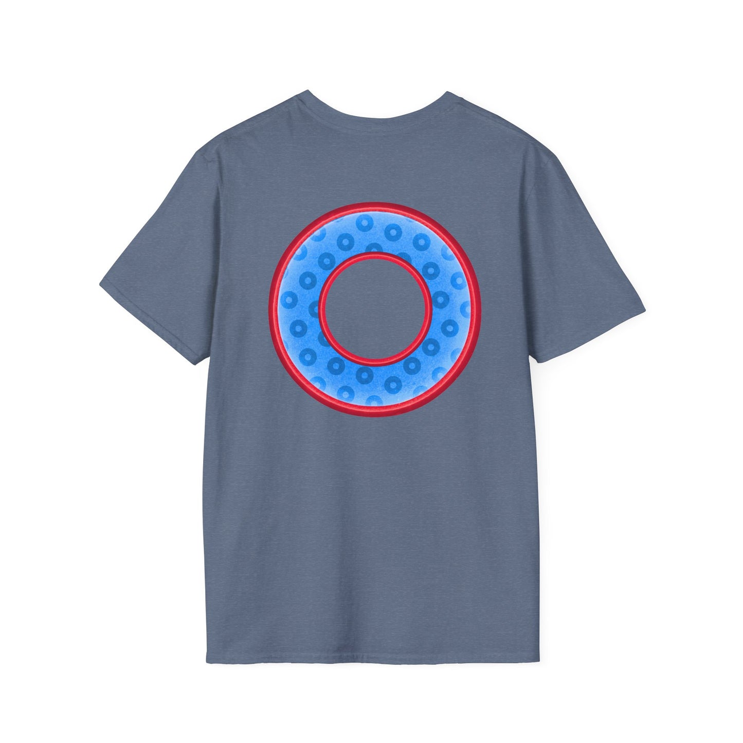 Plain Donuts/Unisex Soft-Style - "Plain Wide Mouthed Paradoxical Donuts" - light blue/red donuts