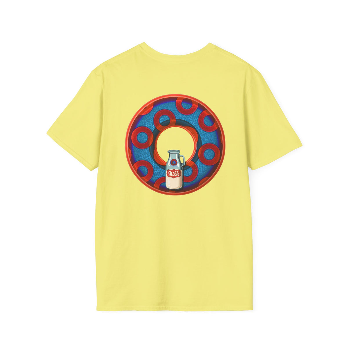 Classic Donut Tee - Unisex Soft-Style - "Wooked Cream - YEMSG Donut " - blue/red rustic paradox donut - variant 1