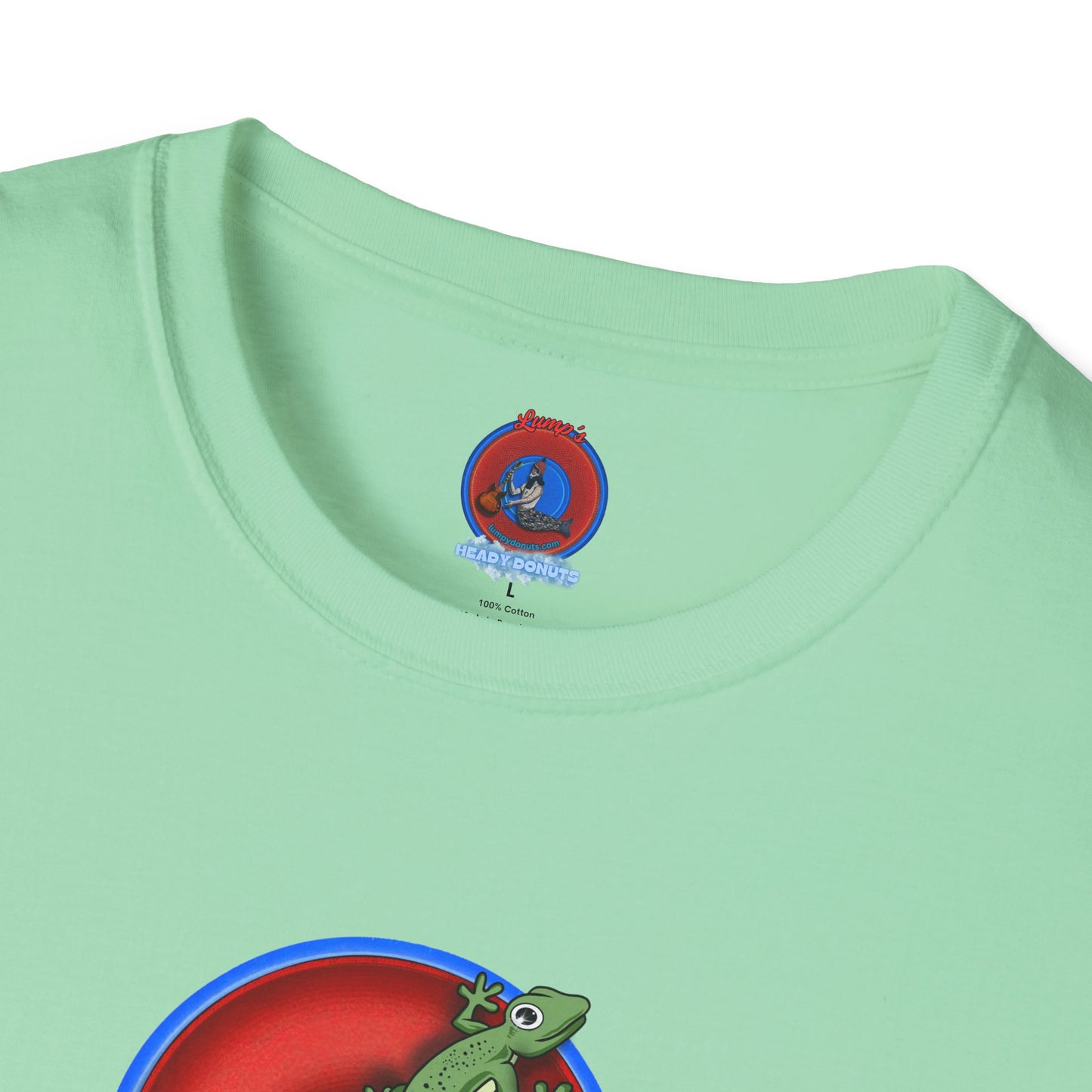 Classic Donut Tee - Unisex Soft-Style - "Practically Extinct Tee Shirt" - plump vivid red donut- variant 2