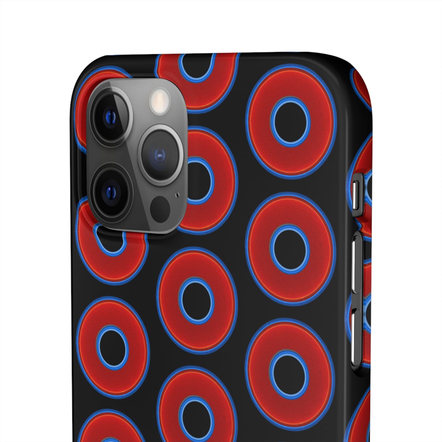 Lumpy Donut Snap Case - red vivid donut print w/black background
