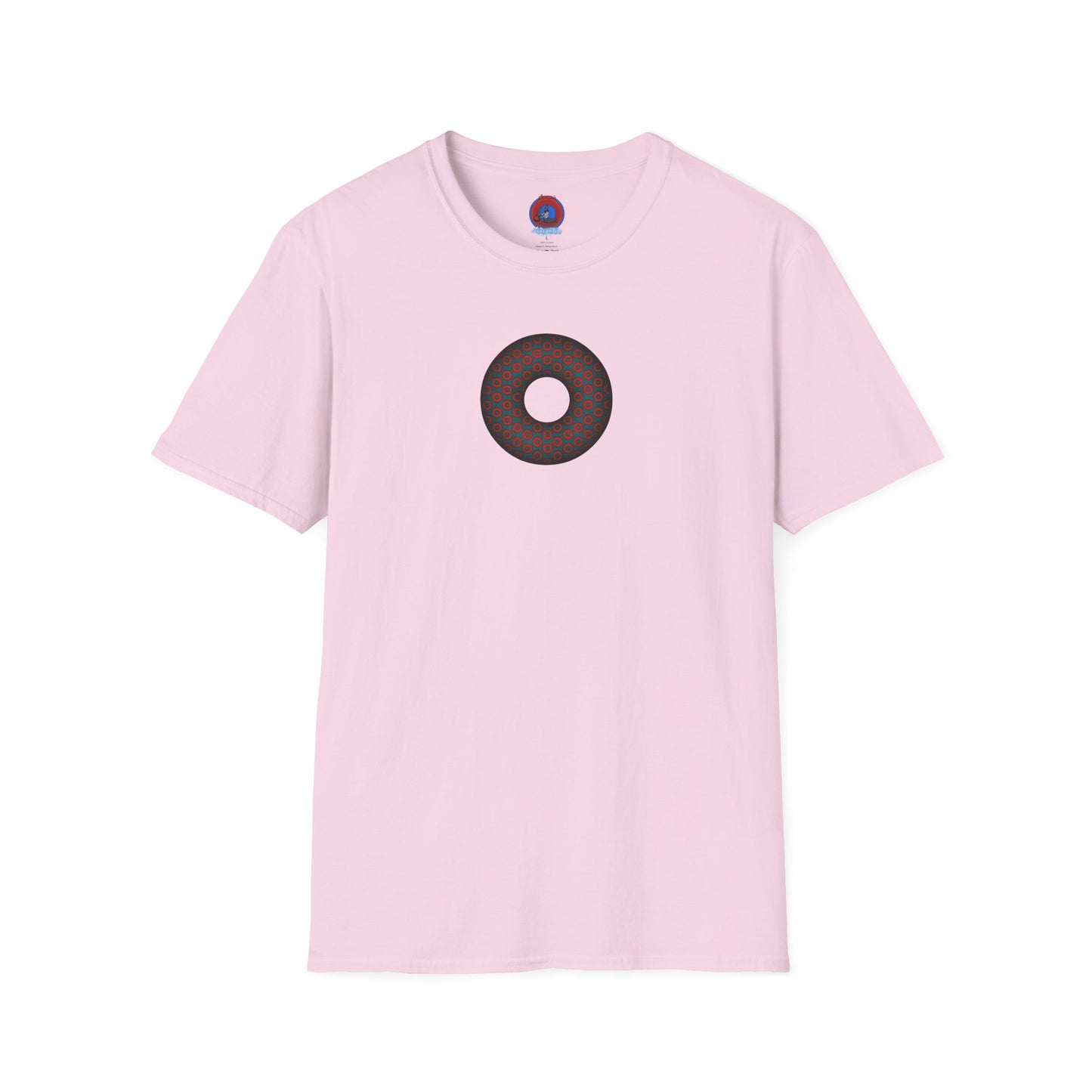 Plain Donuts/Unisex Soft-Style - "Plain Paradoxical Grided Donuts" - red/faded navy donuts