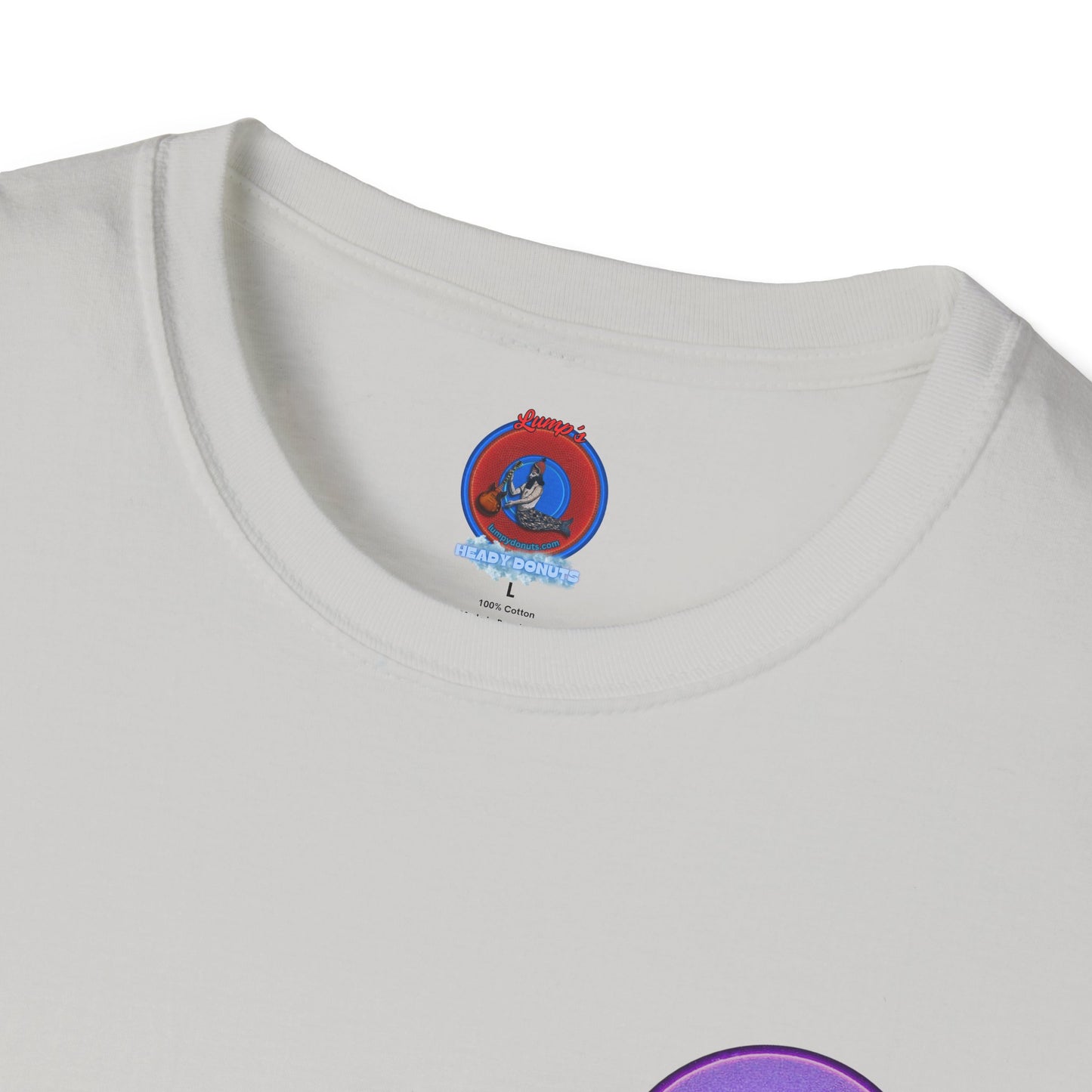 Classic Donut Tee - Unisex Soft-Style - "The Joker's Personal Tees - Troubadour Edition" - series 1.0 - variant 1 - purple donut