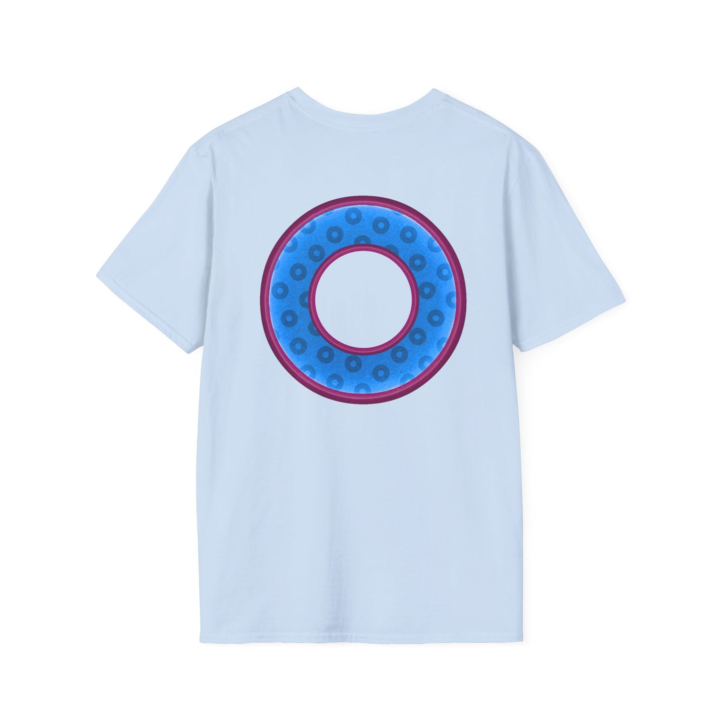 Plain Donuts/Unisex Soft-Style - "Plain Wide Mouthed Paradoxical Donuts" - light blue/dark magenta donuts
