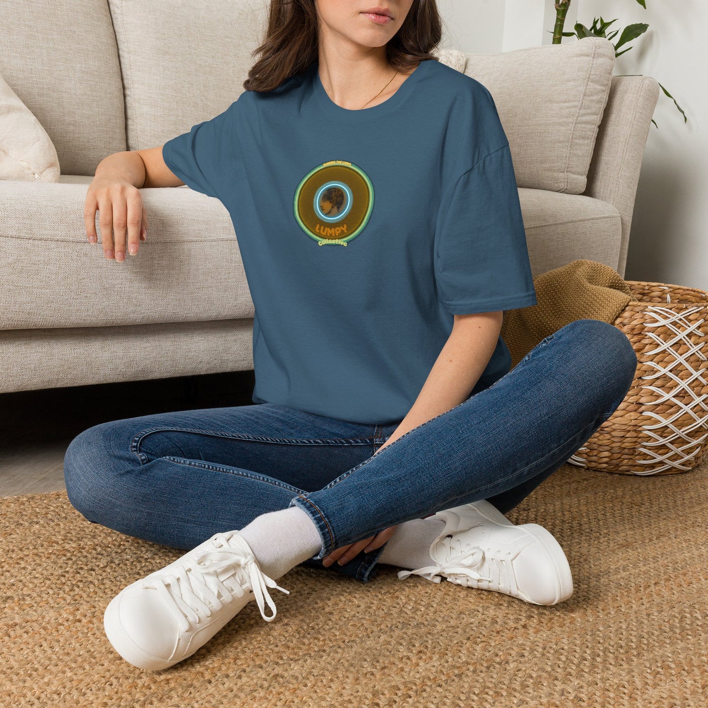 Classic Donut Tee - Unisex Soft-Style - "Lumpy Collective Donut" - bronze/green lumpy donut - variant 5