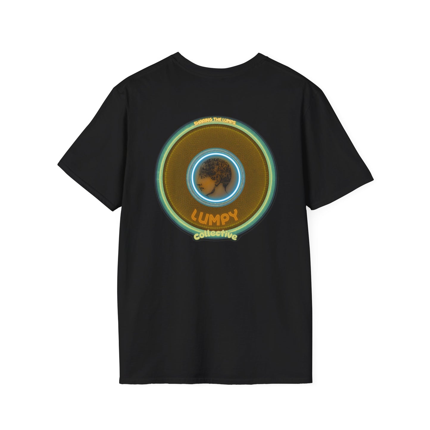 Classic Donut Tee - Unisex Soft-Style - "Lumpy Collective Donut" - bronze/green lumpy donut - variant 5