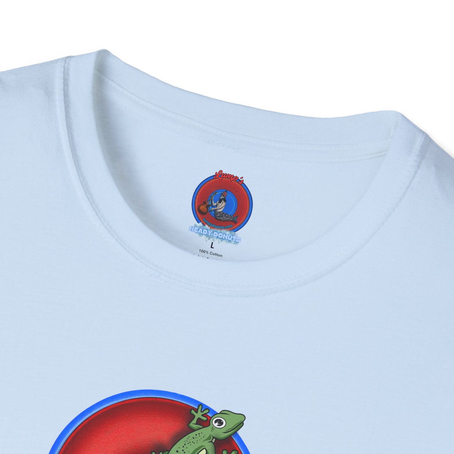 Classic Donut Tee - Unisex Soft-Style - "Practically Extinct Tee Shirt" - plump vivid red donut- variant 2