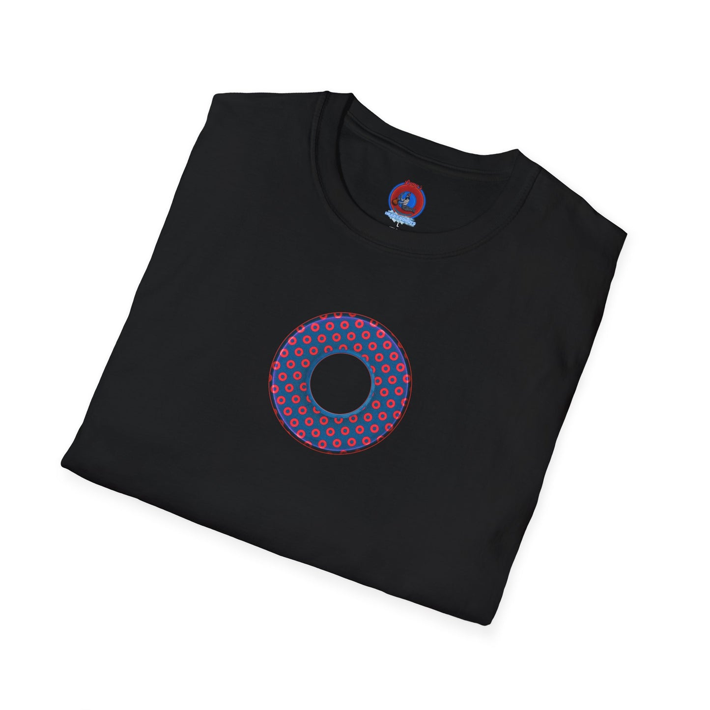 Plain Donuts/Unisex Soft-Style - "Plain Electric Paradoxical Donuts" - dark blue/red donuts