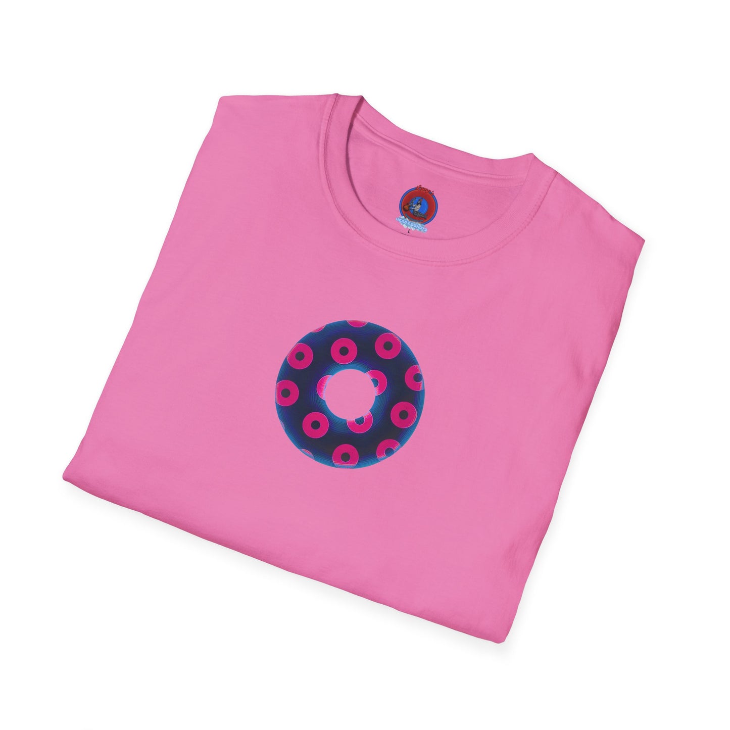 Plain Donuts/Unisex Soft-Style - "Plain Blimpy Paradoxical Donuts" - dark blue/hot pink donuts