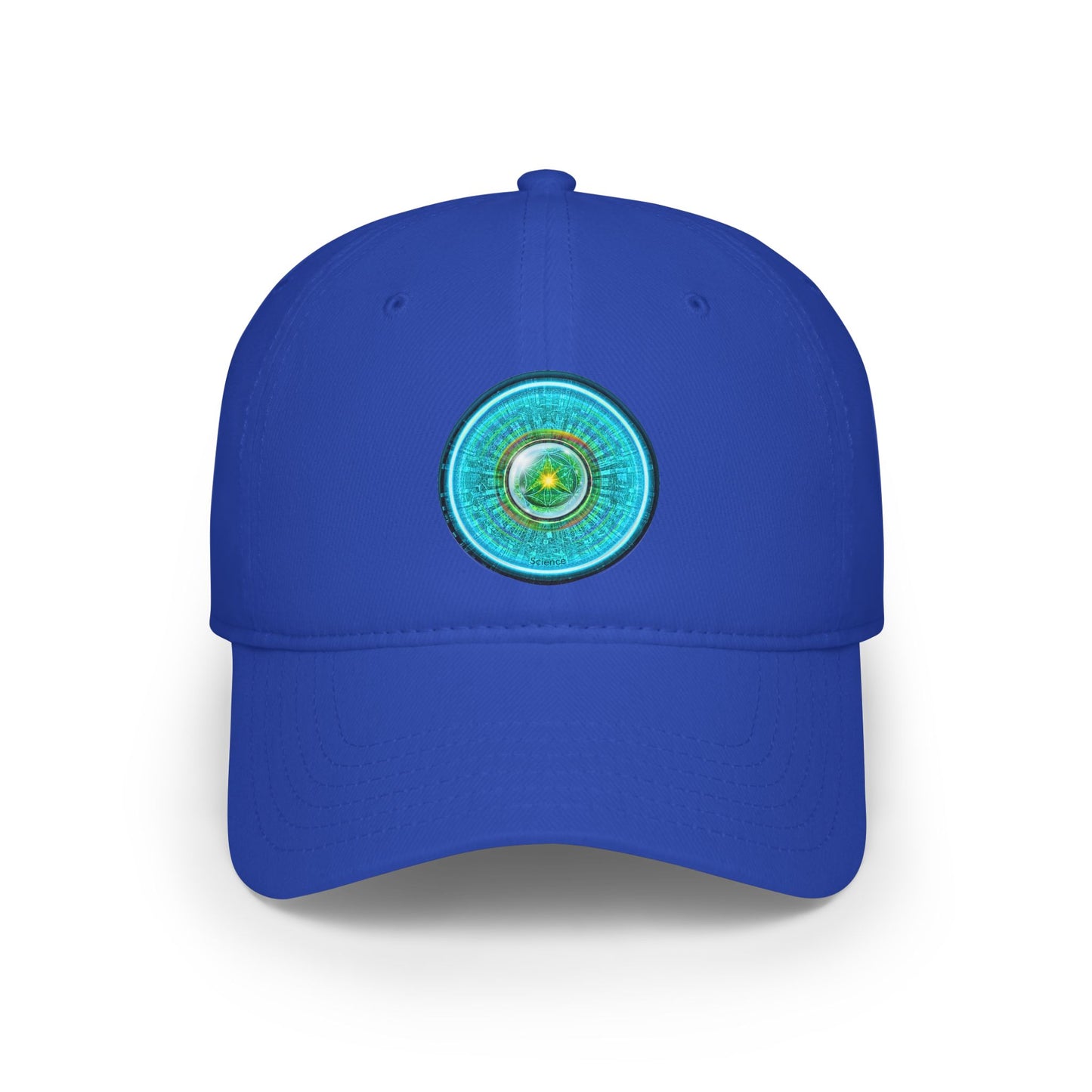 Lumpy Donut Baseball Cap - "Donut of Life Patch" - vivid turquoise tube donut w/ - variant 2