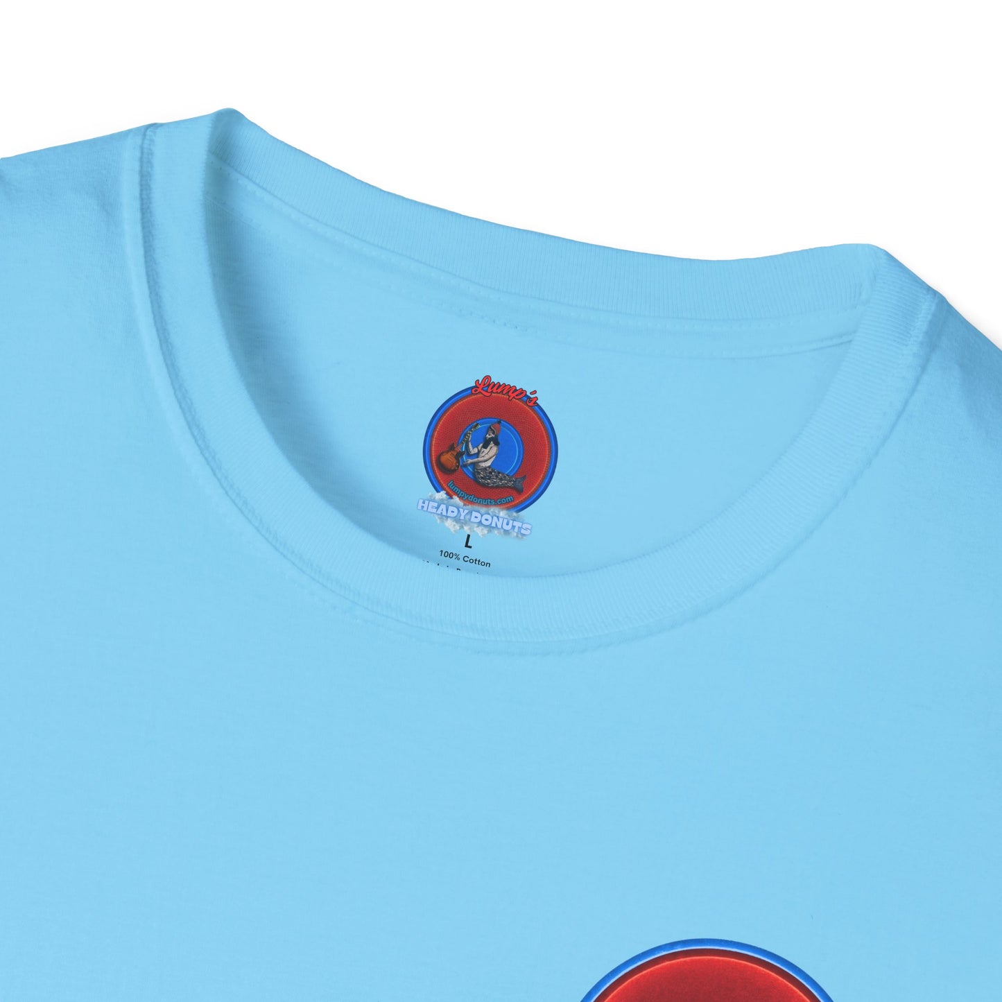 Classic Donut Tee - Unisex Soft-Style - "Rage Side Donut" - vivid red donut - variant 2