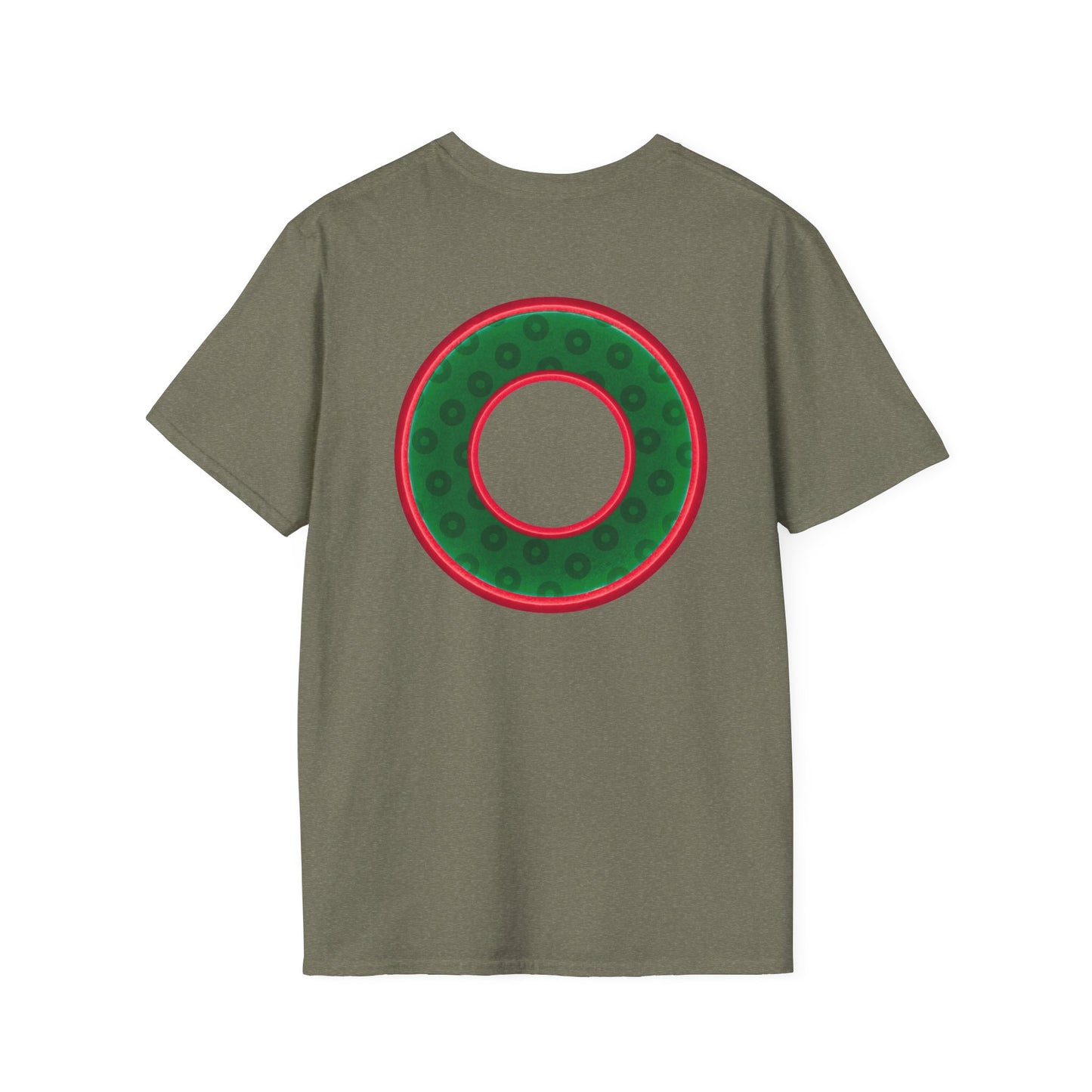 Plain Donuts/Unisex Soft-Style - "Plain Wide Mouthed Paradoxical Donuts" - dark green/red donuts