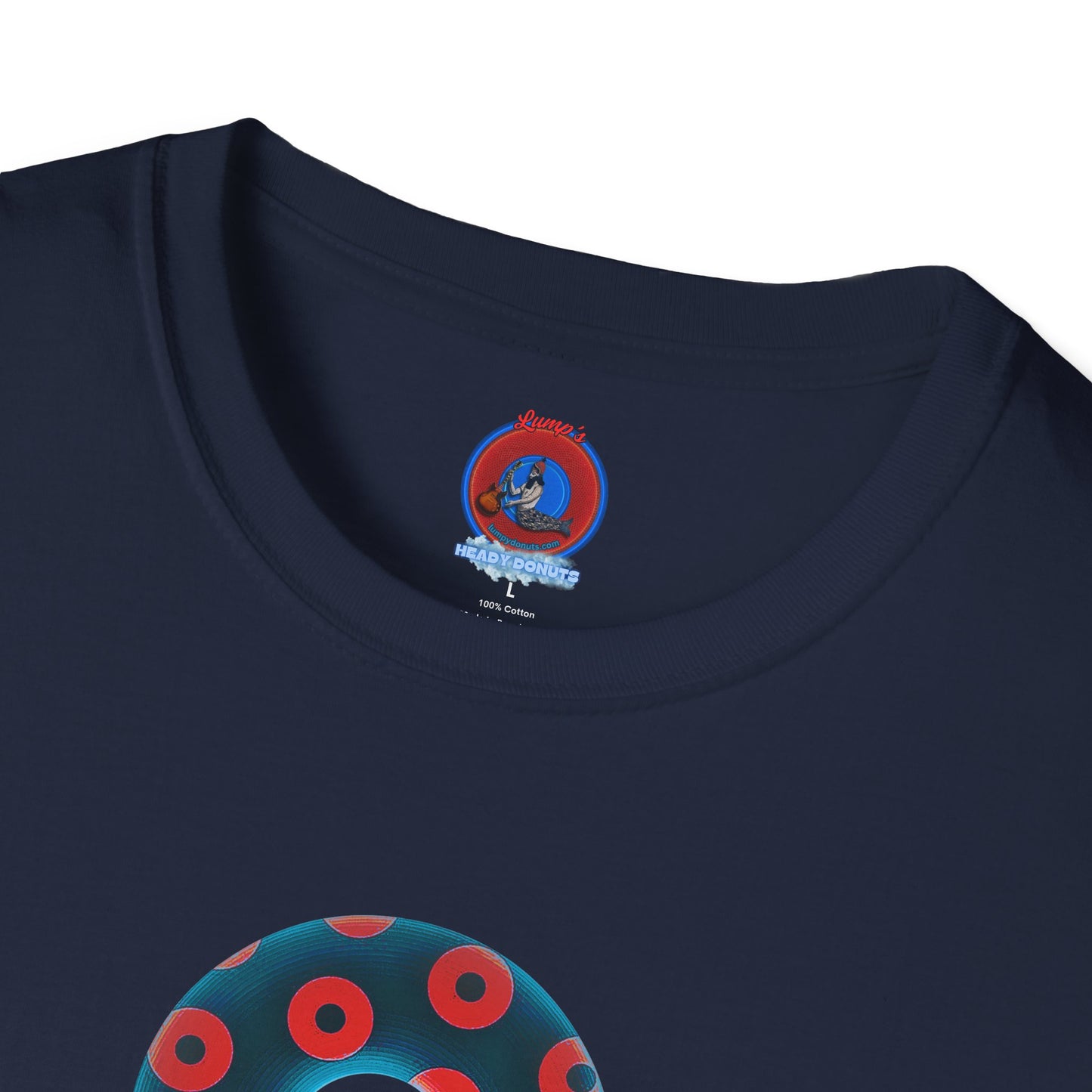 Plain Donuts/Unisex Soft-Style - "Plain Blimpy Paradoxical Donuts" - steel blue/red donuts