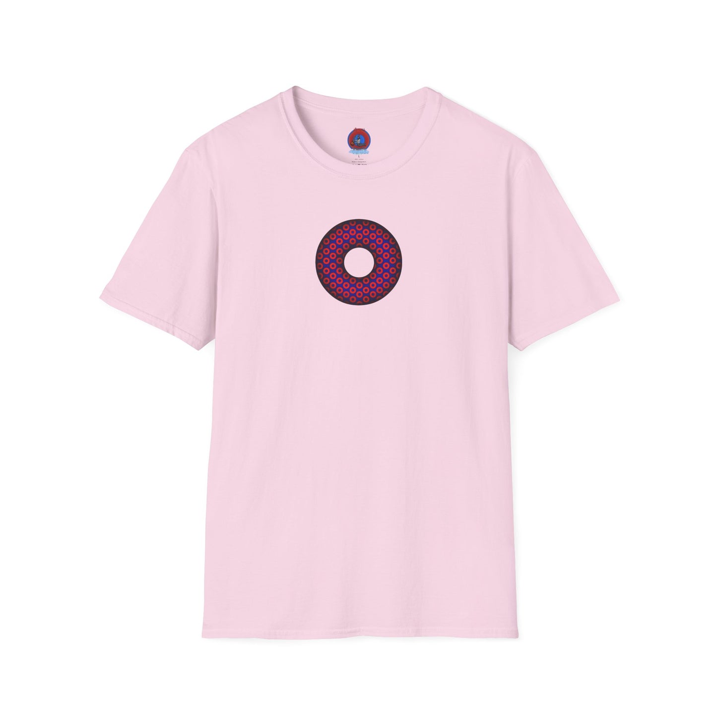 Plain Donuts/Unisex Soft-Style - "Plain Paradoxical Grided Donuts" - red/blue donuts