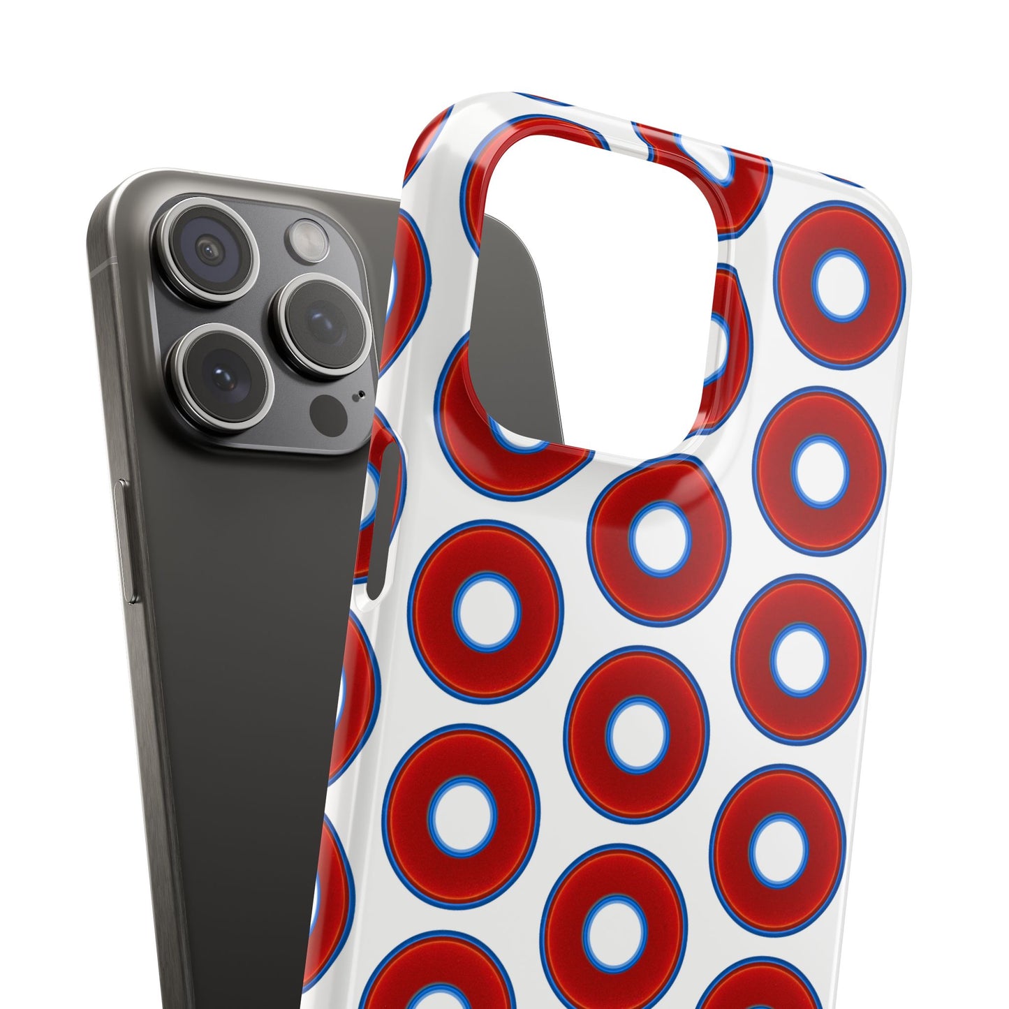 Lumpy Donut Snap Case - red vivid donut print w/white background