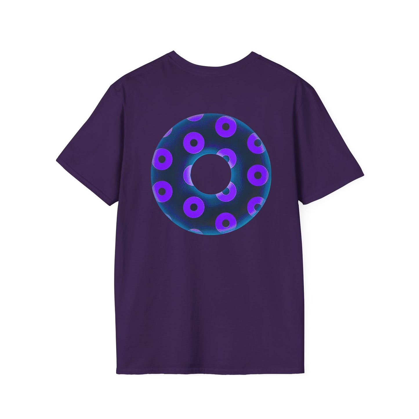 Plain Donuts/Unisex Soft-Style - "Plain Blimpy Paradoxical Donuts" - dark steel blue/vivd dark purple donuts