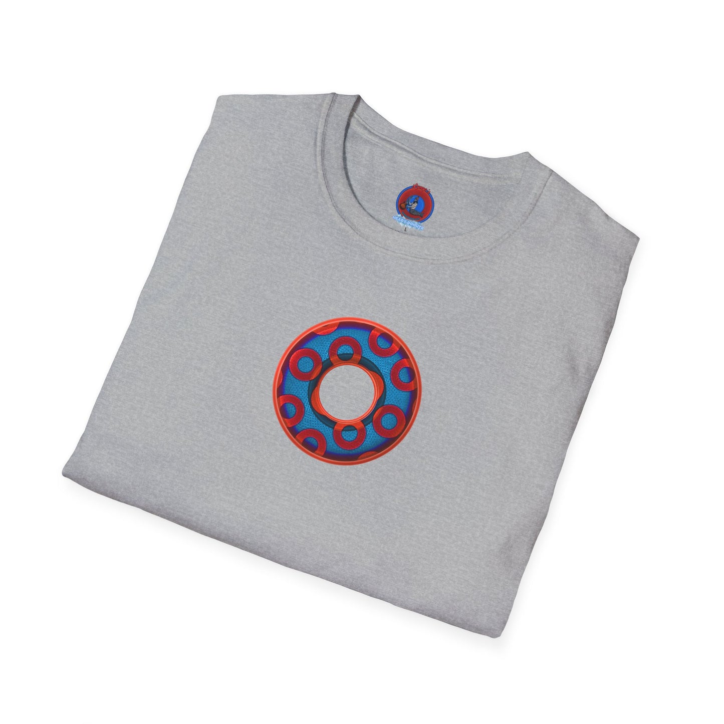 Plain Donuts/Unisex Soft-Style - "Plain Rustic Paradoxical Donuts" - red/light royal blue donuts