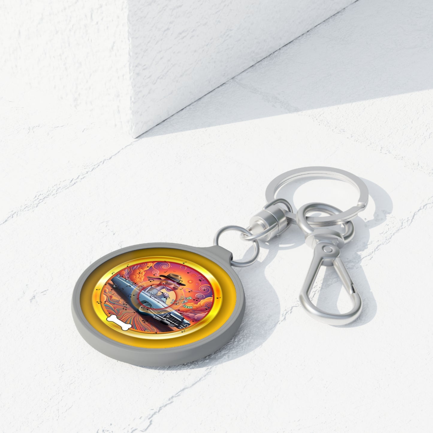 Lumpy Donut Keychain - "Jimmy's Marathon Donuts" - series 1.0 - variant 2 - golden donut