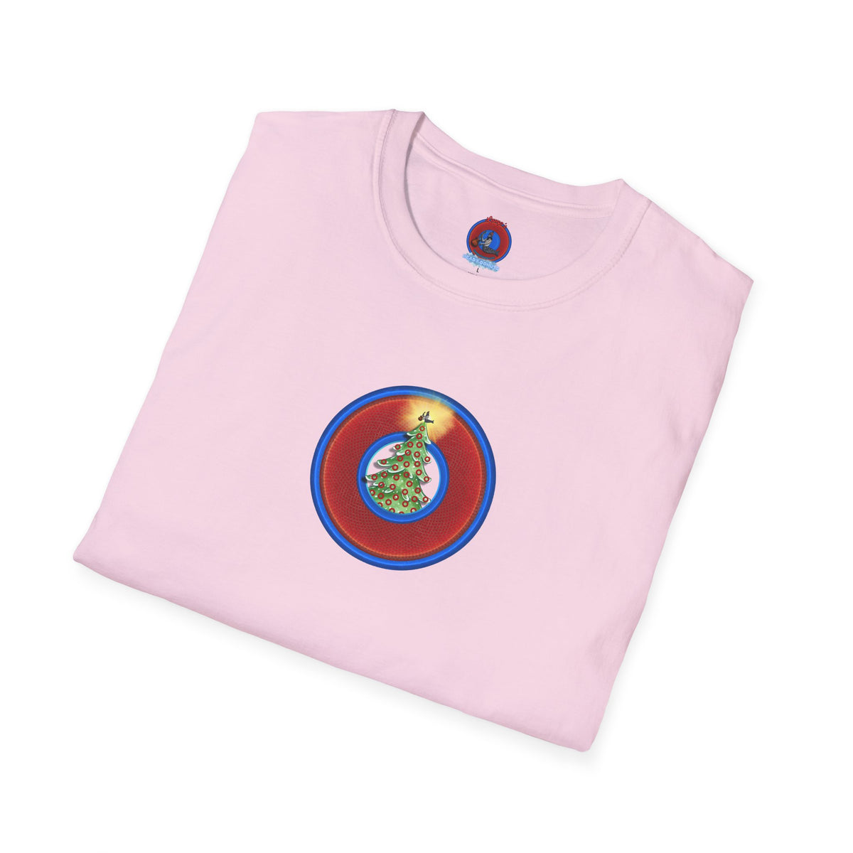 Classic Donut Tee - Unisex Soft-Style - "It's Always Phishmas in Philly" - rustic red/blue donut