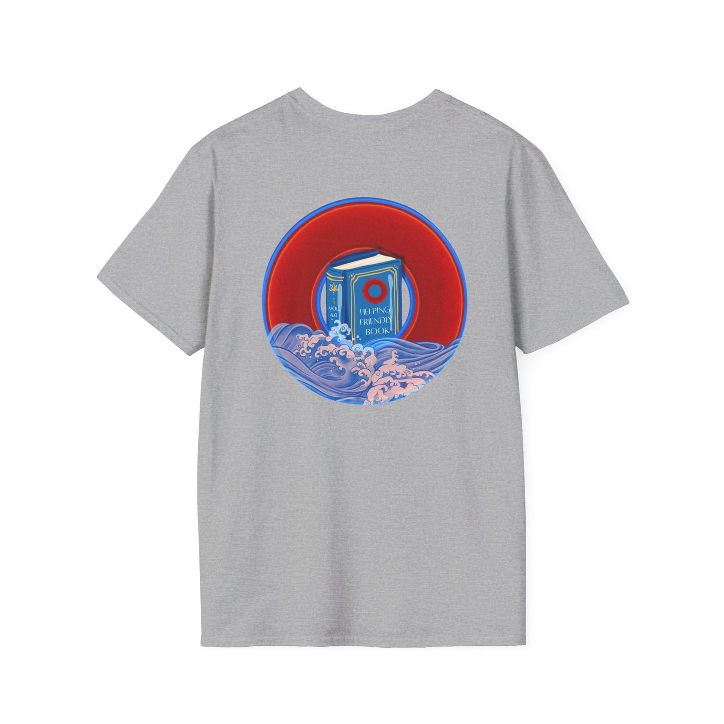 Classic Donut Tee - Unisex Soft-Style - "Helping Phriendly Donut Tee" - vivid red donut - w/flow - variant 3