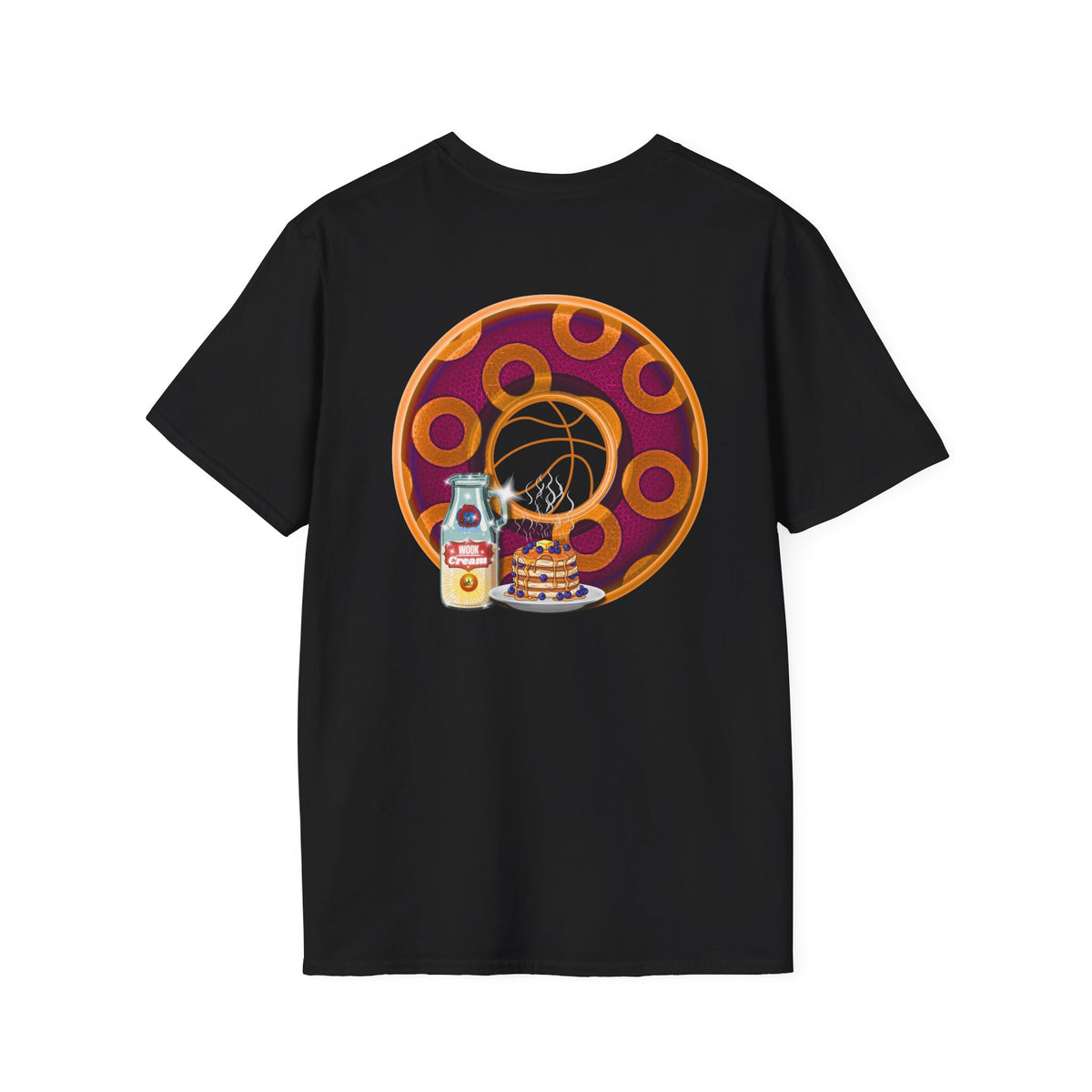 Classic Donut Tee - Unisex Soft-Style - "Princely Wooked Cream - YEMSG Donut " - burgundy/orange rustic paradox donut - variant 2
