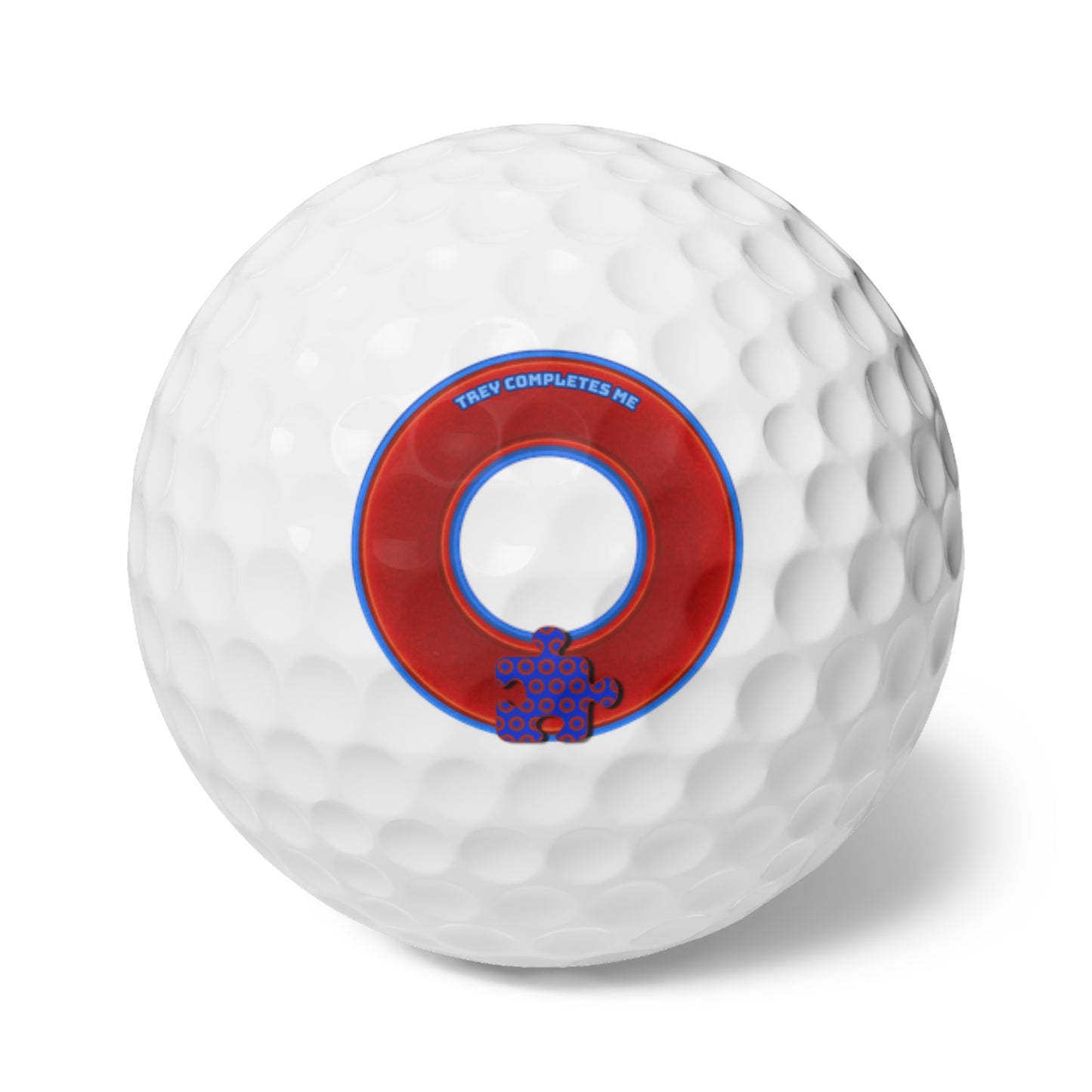 Lumpy Donut Golf Balls - 6-pack - "The Completed Links Golf Ball" - red/blue donut - variant 1